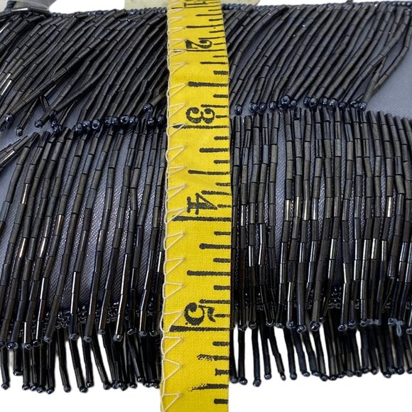 Women's Dressy Silver Grey Evening Bag with Beads - Picture 12 of 12